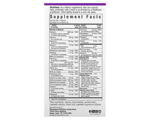 Мужское здоровье Bluebonnet Nutrition, Men's One, 30 растительных капсул Мужское здоровье Bluebonnet Nutrition, Men's One, 30 растительных капсул