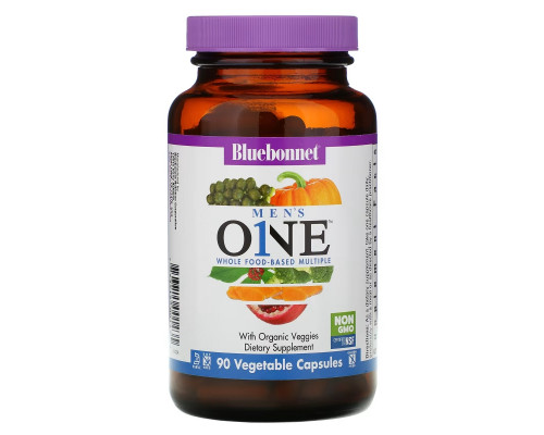 Bluebonnet Nutrition, Men's ONE, Whole Food-Based Multiple, 90 Vegetable Capsules Bluebonnet Nutrition, Men's ONE, Whole Food-Based Multiple, 90 Vegetable Capsules