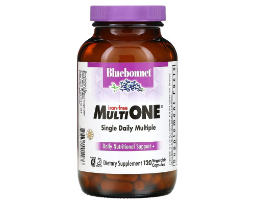 Bluebonnet Nutrition Мультивитамины Multi One без железа 120 растительных капсул Bluebonnet Nutrition Мультивитамины Multi One без железа 120 растительных капсул