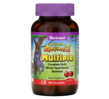 Bluebonnet Nutrition Rainforest Animalz Whole Food Based Multiple Natural Cherry Flavor 180 Chewables