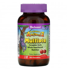 Bluebonnet Nutrition Rainforest Animalz Whole Food Based Multiple Natural Cherry Flavor 180 Chewables