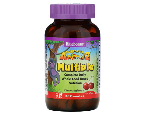 Bluebonnet Nutrition Rainforest Animalz Whole Food Based Multiple Natural Cherry Flavor 180 Chewables Bluebonnet Nutrition Rainforest Animalz Whole Food Based Multiple Natural Cherry Flavor 180 Chewables