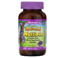 Bluebonnet Nutrition Тропические животные мультивитамин на основе цельных продуктов с натуральным вкусом винограда 180 жевательных конфет