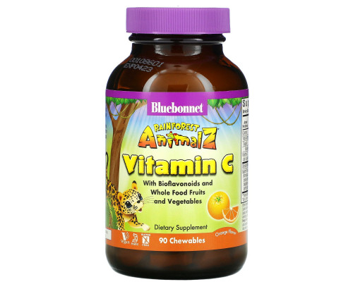 Bluebonnet Nutrition Super Earth тропические животные витамин С со вкусом натурального апельсина 90 жевательных таблеток Bluebonnet Nutrition Super Earth тропические животные витамин С со вкусом натурального апельсина 90 жевательных таблеток