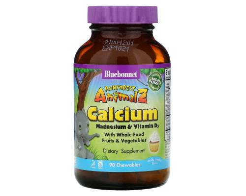 Bluebonnet Nutrition Super Earth тропические животные кальций со вкусом натуральной морозной ванили 90 жевательных таблеток Bluebonnet Nutrition Super Earth тропические животные кальций со вкусом натуральной морозной ванили 90 жевательных таблеток