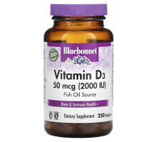 Bluebonnet Nutrition Витамин D3 2000 МЕ 250 гелевых капсул