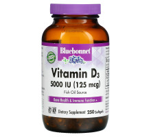 Bluebonnet Nutrition Витамин D3 5000 МЕ 250 гелевых капсул
