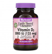 Bluebonnet Nutrition Жевательный витамин D3 5000 IU (международных единиц) 90 жевательных таблеток