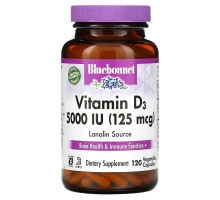 Bluebonnet Nutrition Витамин D3 5000 МЕ 120 капсул в растительной оболочке
