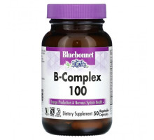 Витамины группы B Bluebonnet Nutrition, B-Complex 100, витамины группы B, 50 растительных капсул
