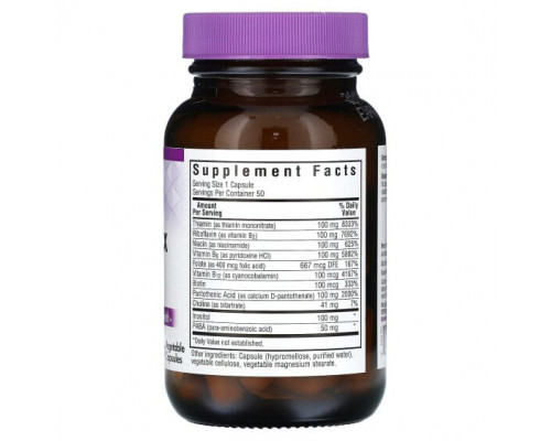 Витамины группы B Bluebonnet Nutrition, B-Complex 100, витамины группы B, 50 растительных капсул Витамины группы B Bluebonnet Nutrition, B-Complex 100, витамины группы B, 50 растительных капсул