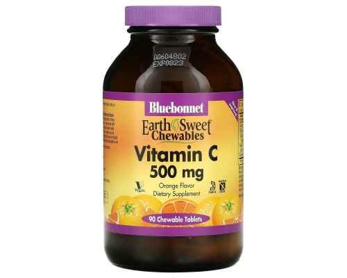 Bluebonnet Nutrition, EarthSweet Chewables, Vitamin C, Orange, 500 mg, 90 Chewable Tablets Bluebonnet Nutrition, EarthSweet Chewables, Vitamin C, Orange, 500 mg, 90 Chewable Tablets