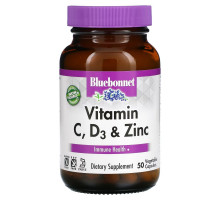 Bluebonnet Nutrition, Vitamin C, D3 & Zinc, 50 Vegetable Capsules