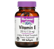 Bluebonnet Nutrition, Витамин E, 200 МЕ, 100 гелевых капсул