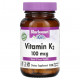 Витамин К Bluebonnet Nutrition, Витамин K2, 100 мкг, 100 растительных капсул