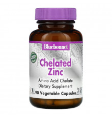 Bluebonnet Nutrition, Хелатированный цинк, 90 капсул в растительной оболочке