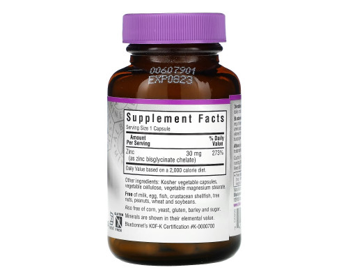 Bluebonnet Nutrition, Хелатированный цинк, 90 капсул в растительной оболочке Bluebonnet Nutrition, Хелатированный цинк, 90 капсул в растительной оболочке