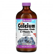 Bluebonnet Nutrition Жидкий кальций цитрат магния + витамин D3 с Черникой 16 жидких унций (472 мл)