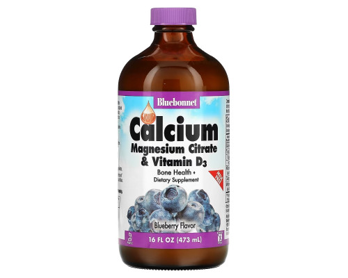 Bluebonnet Nutrition Жидкий кальций цитрат магния + витамин D3 с Черникой 16 жидких унций (472 мл) Bluebonnet Nutrition Жидкий кальций цитрат магния + витамин D3 с Черникой 16 жидких унций (472 мл)