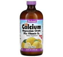Bluebonnet Nutrition, Liquid Calcium, Magnesium Citrate Plus Vitamin D3, Natural Lemon, 16 fl oz (472 ml)