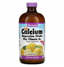 Bluebonnet Nutrition, Liquid Calcium, Magnesium Citrate Plus Vitamin D3, Natural Lemon, 16 fl oz (472 ml)