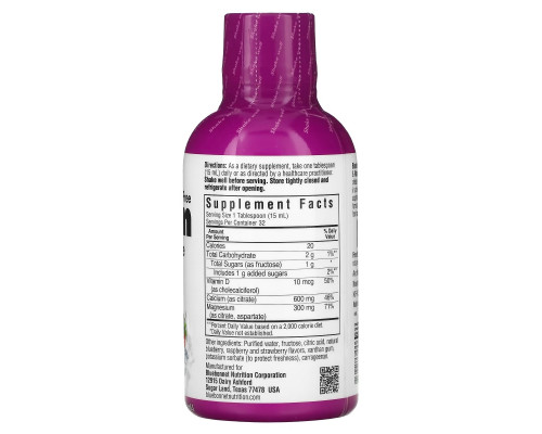 Bluebonnet Nutrition Жидкий кальций магний цитрат + витамин D3 ягодный вкус 16 мл (472 мл) Bluebonnet Nutrition Жидкий кальций магний цитрат + витамин D3 ягодный вкус 16 мл (472 мл)