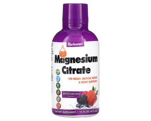 Bluebonnet Nutrition, Liquid Magnesium Citrate, Mixed Berry Flavor, 16 fl oz (472 ml) Bluebonnet Nutrition, Liquid Magnesium Citrate, Mixed Berry Flavor, 16 fl oz (472 ml)