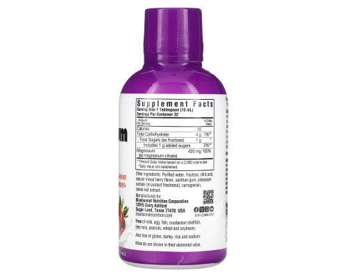 Bluebonnet Nutrition, Liquid Magnesium Citrate, Mixed Berry Flavor, 16 fl oz (472 ml) Bluebonnet Nutrition, Liquid Magnesium Citrate, Mixed Berry Flavor, 16 fl oz (472 ml)