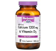 Bluebonnet Nutrition Кальций без молока 1200 мг 120 гелевых капсул
