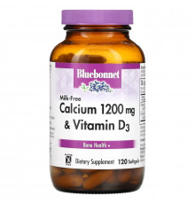Bluebonnet Nutrition Кальций без молока 1200 мг 120 гелевых капсул