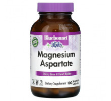 Магний Bluebonnet Nutrition, Аспартат магния, 100 растительных капсул