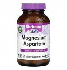 Магний Bluebonnet Nutrition, Аспартат магния, 100 растительных капсул