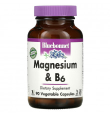 Bluebonnet Nutrition Магний плюс B6 90 растительных капсул
