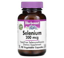 Bluebonnet Nutrition, Селен, бездрожжевой селенометионин, 200 мкг, 90 вегетарианских капсул