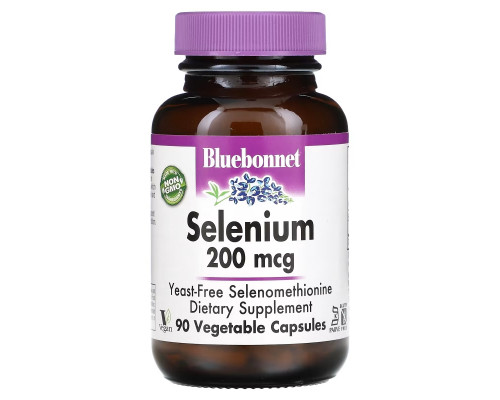 Bluebonnet Nutrition, Селен, бездрожжевой селенометионин, 200 мкг, 90 вегетарианских капсул Bluebonnet Nutrition, Селен, бездрожжевой селенометионин, 200 мкг, 90 вегетарианских капсул