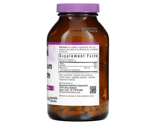 Bluebonnet Nutrition Магния аспартат 200 растительных капсул Bluebonnet Nutrition Магния аспартат 200 растительных капсул