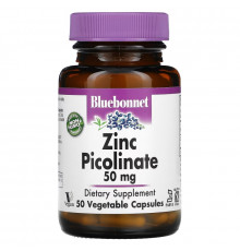Bluebonnet Nutrition, Zinc Picolinate, 50 mg, 50 Vegetable Capsules