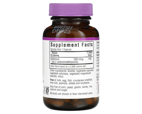 Bluebonnet Nutrition, Селен, 100 мкг, 90 капсул Bluebonnet Nutrition, Селен, 100 мкг, 90 капсул