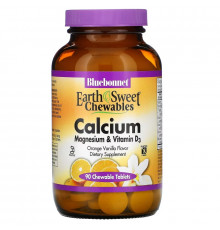 Bluebonnet Nutrition Кальций Магний И Витамин D3 Апельсин Ваниль 90 Жевательных Таблеток