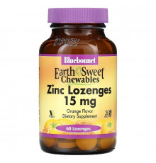 Bluebonnet Nutrition EarthSweet Zinc Lozenges Natural Orange Flavor 60 Lozenges