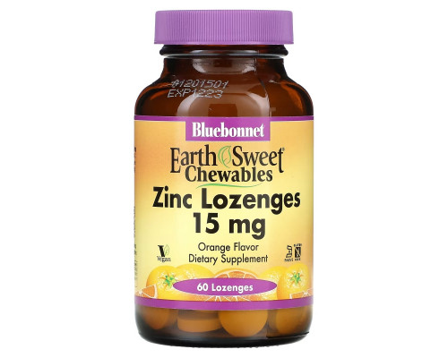 Bluebonnet Nutrition EarthSweet Zinc Lozenges Natural Orange Flavor 60 Lozenges Bluebonnet Nutrition EarthSweet Zinc Lozenges Natural Orange Flavor 60 Lozenges