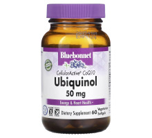 Bluebonnet Nutrition, Ubiquinol, активный на клеточном уровне коэнзим Q10, 50 мг, 60 вегетарианских капсул