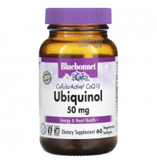 Bluebonnet Nutrition, Ubiquinol, активный на клеточном уровне коэнзим Q10, 50 мг, 60 вегетарианских капсул