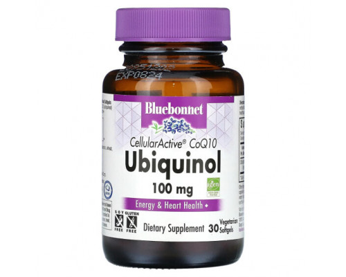 Антиоксиданты Bluebonnet Nutrition, CellularActive CoQ10, убихинол, 100 мг, 30 вегетарианских капсул Антиоксиданты Bluebonnet Nutrition, CellularActive CoQ10, убихинол, 100 мг, 30 вегетарианских капсул