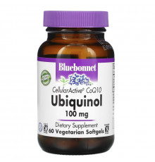 Bluebonnet Nutrition, Убихинол, Cellular Active коэнзим Q10, 50 мg, 60 вегетарианских капсул