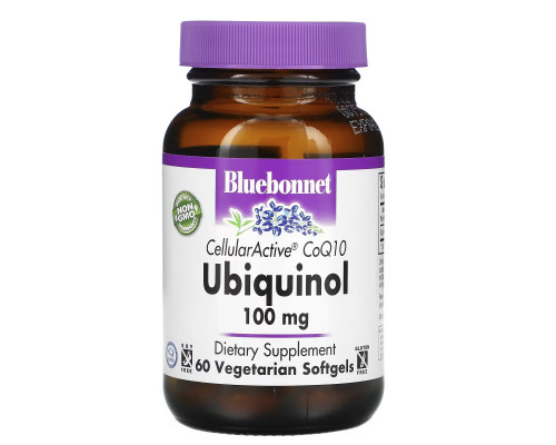 Bluebonnet Nutrition, Убихинол, Cellular Active коэнзим Q10, 50 мg, 60 вегетарианских капсул Bluebonnet Nutrition, Убихинол, Cellular Active коэнзим Q10, 50 мg, 60 вегетарианских капсул