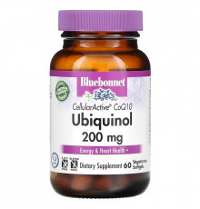 Bluebonnet Nutrition, Клеточно-активный CoQ10, убихинол, 200 мг, 60 желатиновых капсул