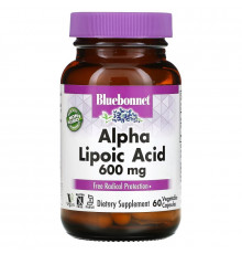 Bluebonnet Nutrition, Альфа-липоевая кислота, 600 мг, 60 капсул в растительной оболочке