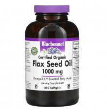 Bluebonnet Nutrition Сертифицировано органическое льняное масло1000 мг 250 капсул