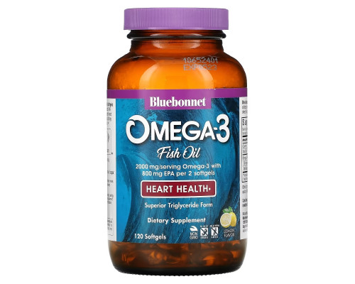 Bluebonnet Nutrition Натуральный омега-3 состав для сердца 120 мягких капсул Bluebonnet Nutrition Натуральный омега-3 состав для сердца 120 мягких капсул